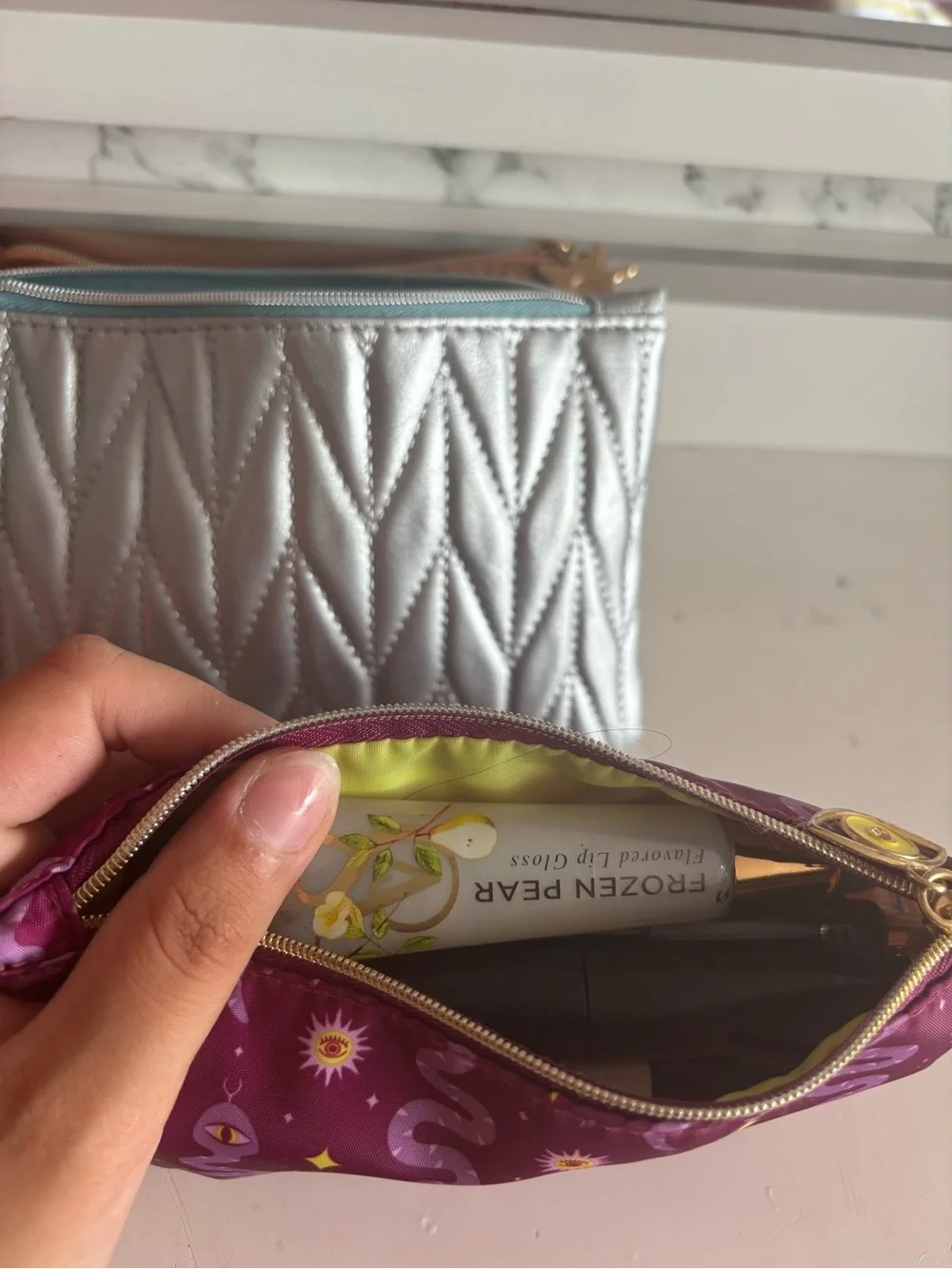ipsy Purple Mystic Eye Print Cosmetic Pouch